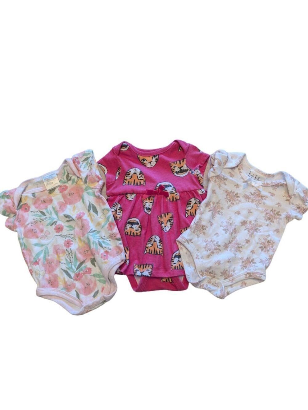 Baby Girl Onesie Bundle | Soft + Sweet + Cozy Prints | 0–3M & 3–6M Floral Cat